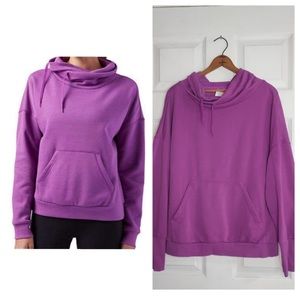 Reebok Women's Cowl Neck Fleece Sweatshirt BQ2884 Purple size Large